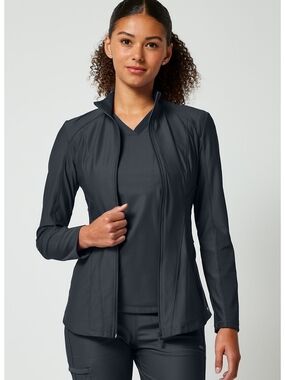Cherokee Women's Form Zip-Front Utility Jacket In Pewter